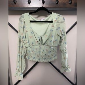 NWOT SO Green cropped top
